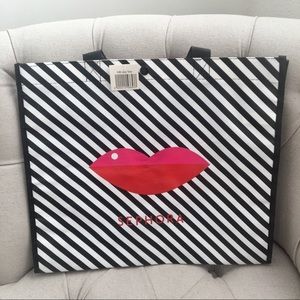❤️ SEPHORA VIB STRIPE LIPS REUSABLE SHOPPING TOTE BAG